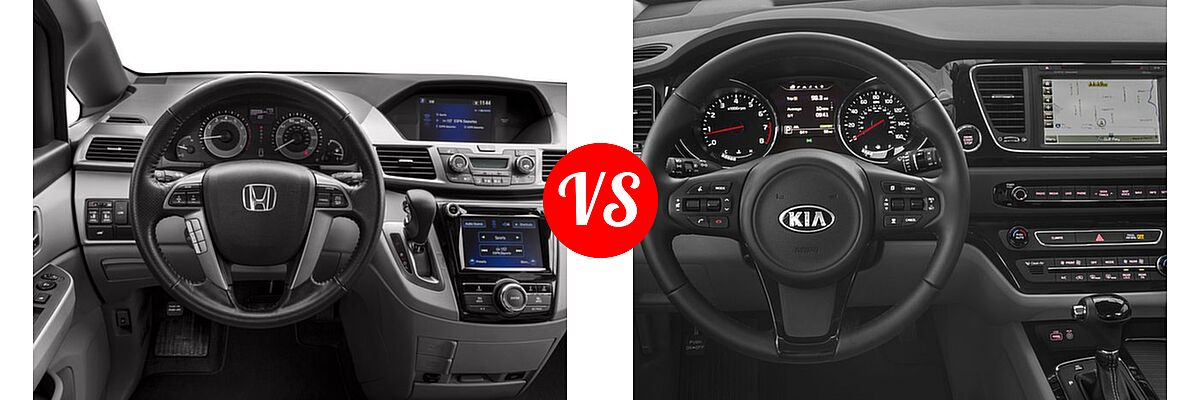 2017 Honda Odyssey Minivan EX-L vs. 2017 Kia Sedona Minivan EX / SX - Dashboard Comparison