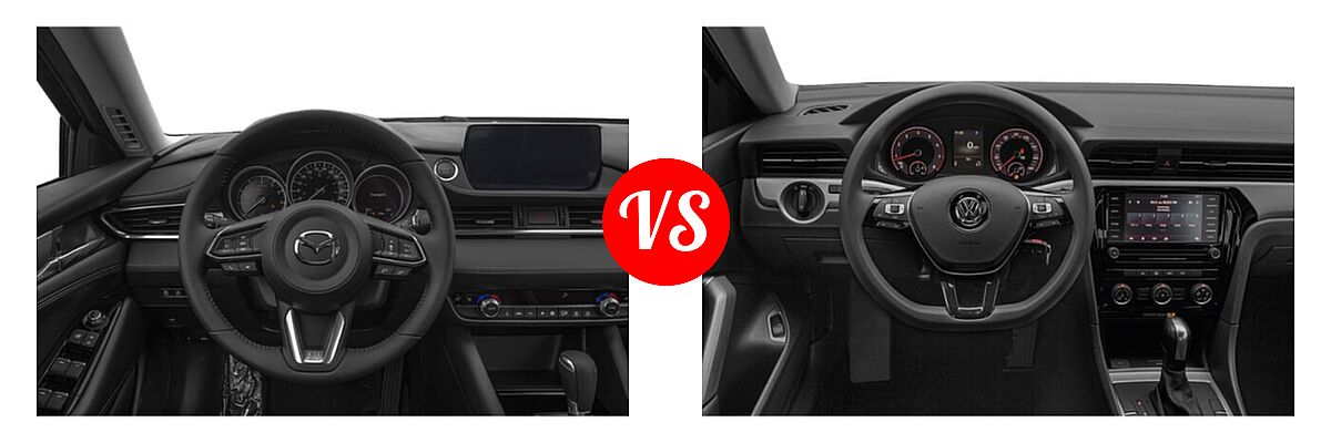 2020 Mazda 6 Sedan Grand Touring vs. 2020 Volkswagen Passat Sedan 2.0T S / 2.0T SE / 2.0T SEL - Dashboard Comparison