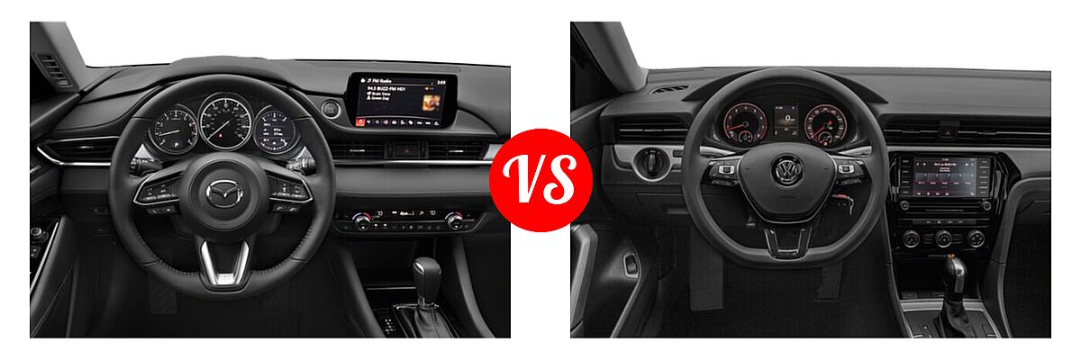 2020 Mazda 6 Sedan Grand Touring Reserve vs. 2020 Volkswagen Passat Sedan 2.0T S / 2.0T SE / 2.0T SEL - Dashboard Comparison