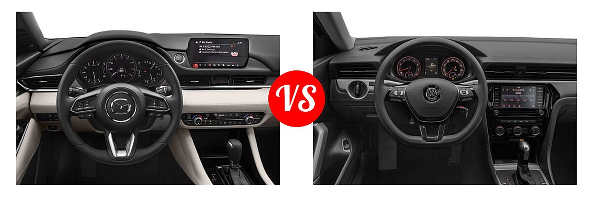 2020 Mazda 6 Sedan Signature vs. 2020 Volkswagen Passat Sedan 2.0T S / 2.0T SE / 2.0T SEL - Dashboard Comparison