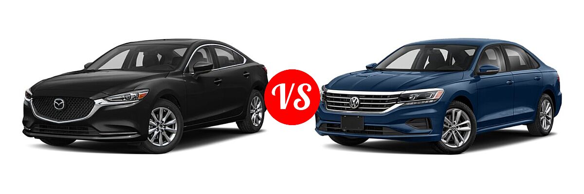 2020 Mazda 6 Sedan Grand Touring vs. 2020 Volkswagen Passat Sedan 2.0T R-Line - Front Left Comparison
