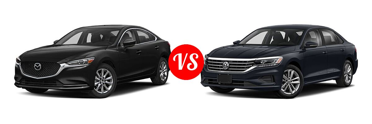 2020 Mazda 6 Sedan Grand Touring vs. 2020 Volkswagen Passat Sedan 2.0T S / 2.0T SE / 2.0T SEL - Front Left Comparison