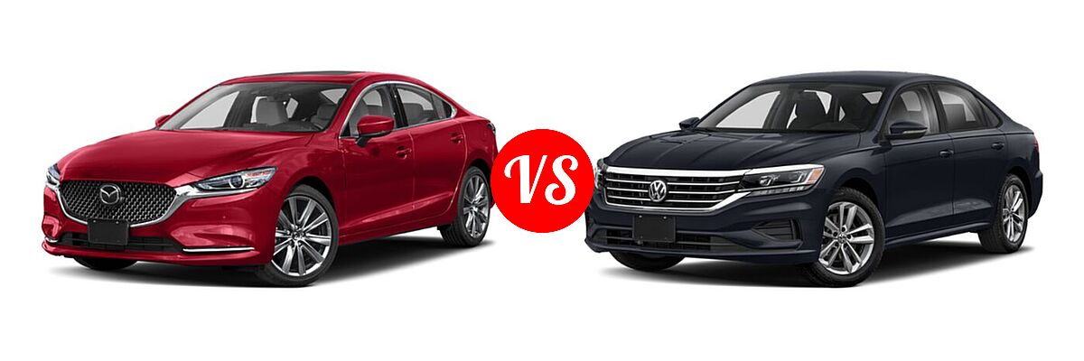 2020 Mazda 6 Sedan Signature vs. 2020 Volkswagen Passat Sedan 2.0T S / 2.0T SE / 2.0T SEL - Front Left Comparison