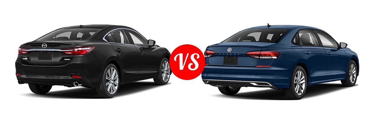2020 Mazda 6 Sedan Grand Touring Reserve vs. 2020 Volkswagen Passat Sedan 2.0T R-Line - Rear Right Comparison
