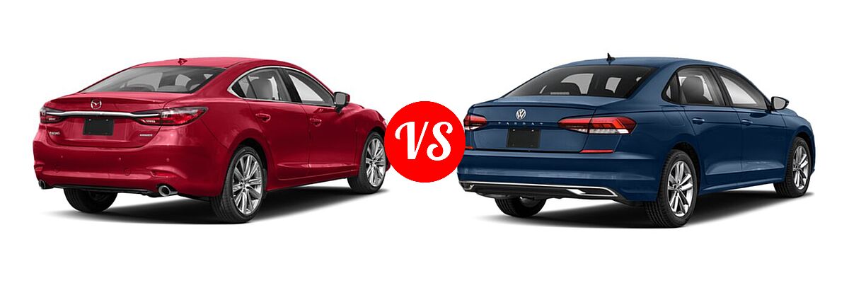 2020 Mazda 6 Sedan Signature vs. 2020 Volkswagen Passat Sedan 2.0T R-Line - Rear Right Comparison
