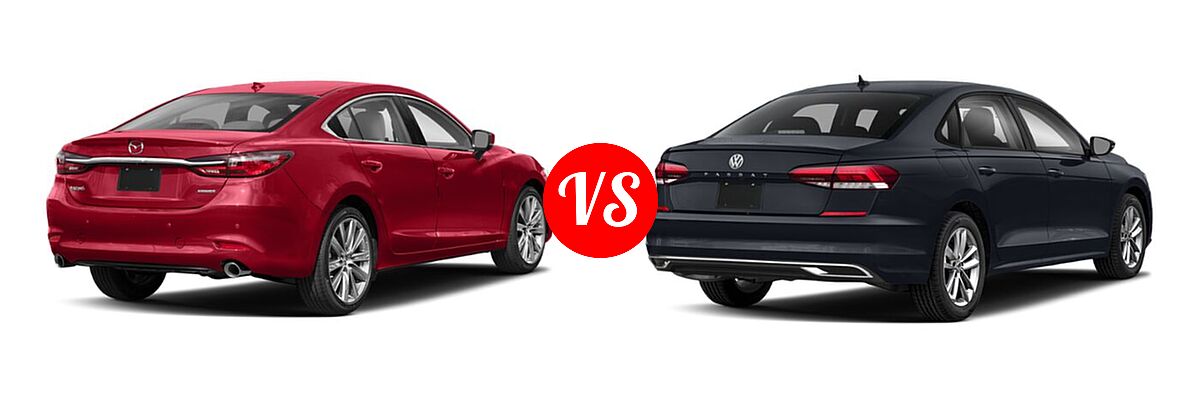 2020 Mazda 6 Sedan Signature vs. 2020 Volkswagen Passat Sedan 2.0T S / 2.0T SE / 2.0T SEL - Rear Right Comparison