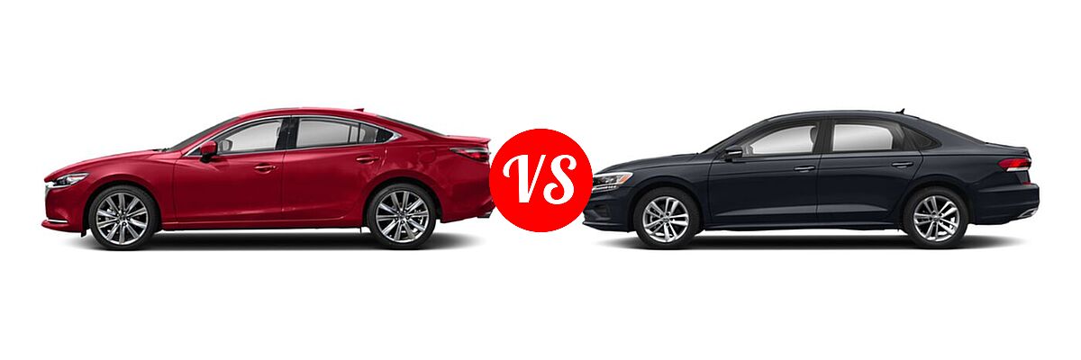 2020 Mazda 6 Sedan Signature vs. 2020 Volkswagen Passat Sedan 2.0T S / 2.0T SE / 2.0T SEL - Side Comparison