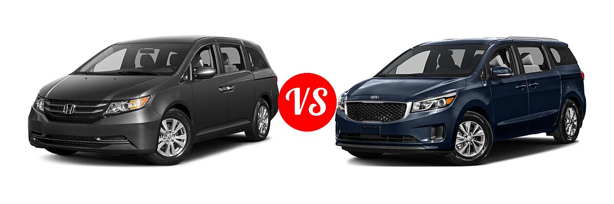 2017 Honda Odyssey Minivan EX vs. 2017 Kia Sedona Minivan L / LX - Front Left Comparison
