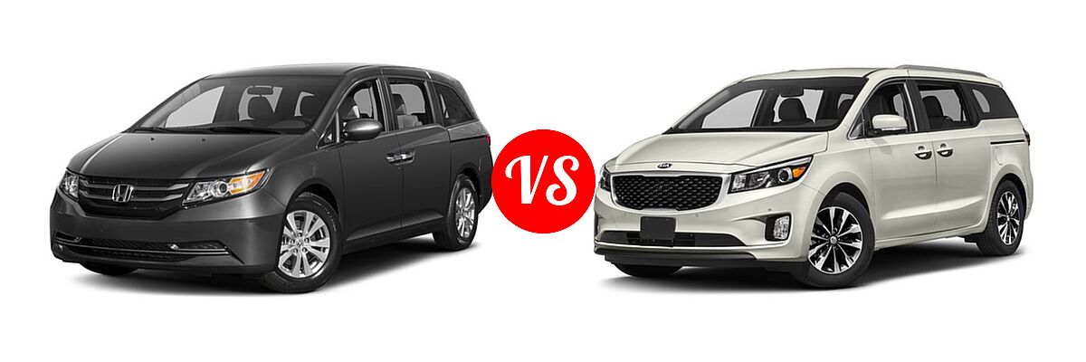 2017 Honda Odyssey Minivan EX vs. 2017 Kia Sedona Minivan EX / SX - Front Left Comparison