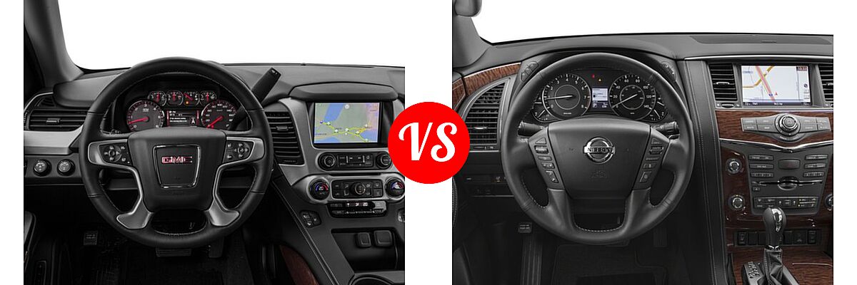 2017 GMC Yukon SUV SLE / SLT vs. 2017 Nissan Armada SUV SL - Dashboard Comparison