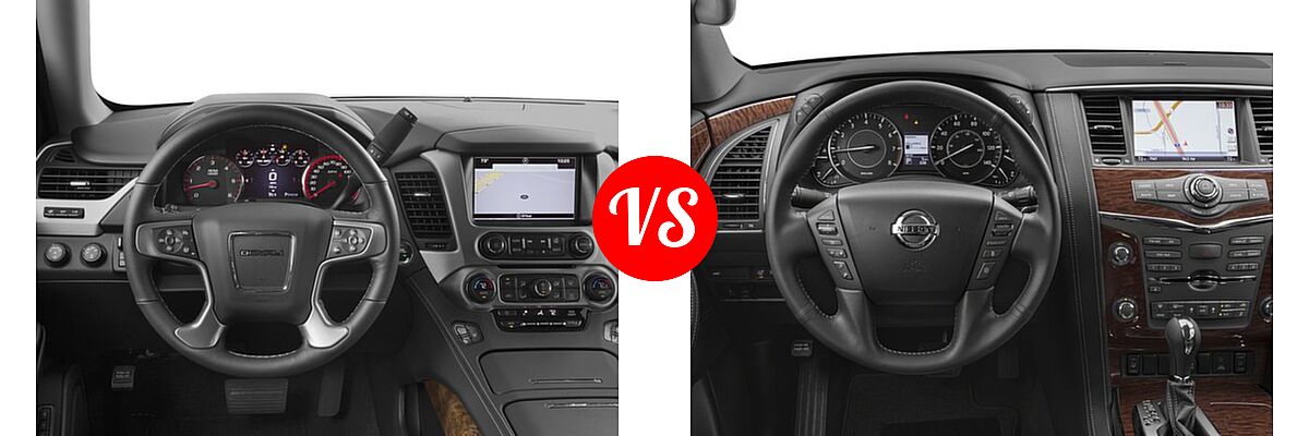 2017 GMC Yukon SUV Denali vs. 2017 Nissan Armada SUV SL - Dashboard Comparison