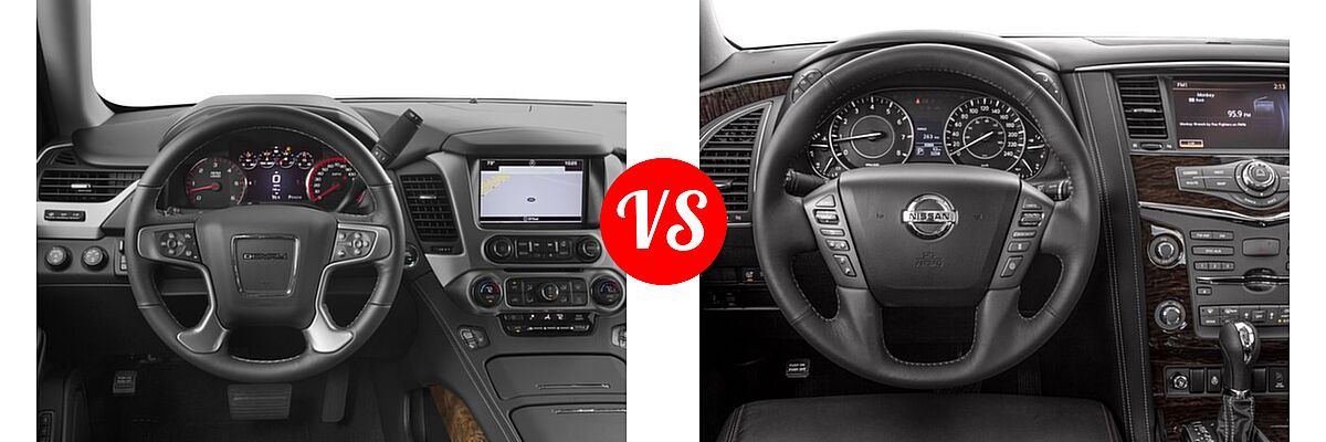 2017 GMC Yukon SUV Denali vs. 2017 Nissan Armada SUV Platinum - Dashboard Comparison