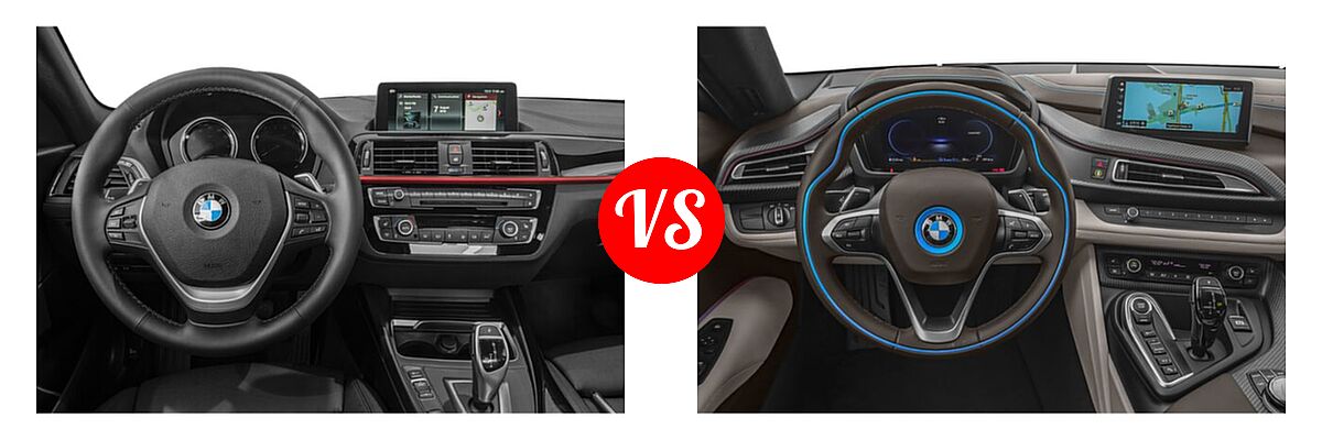 2020 BMW 2 Series Coupe 230i / 230i xDrive vs. 2019 BMW i8 Coupe PHEV Coupe - Dashboard Comparison