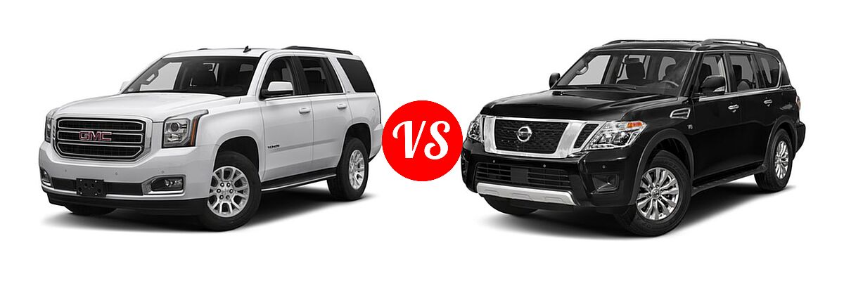 2017 GMC Yukon SUV SLE / SLT vs. 2017 Nissan Armada SUV SV - Front Left Comparison