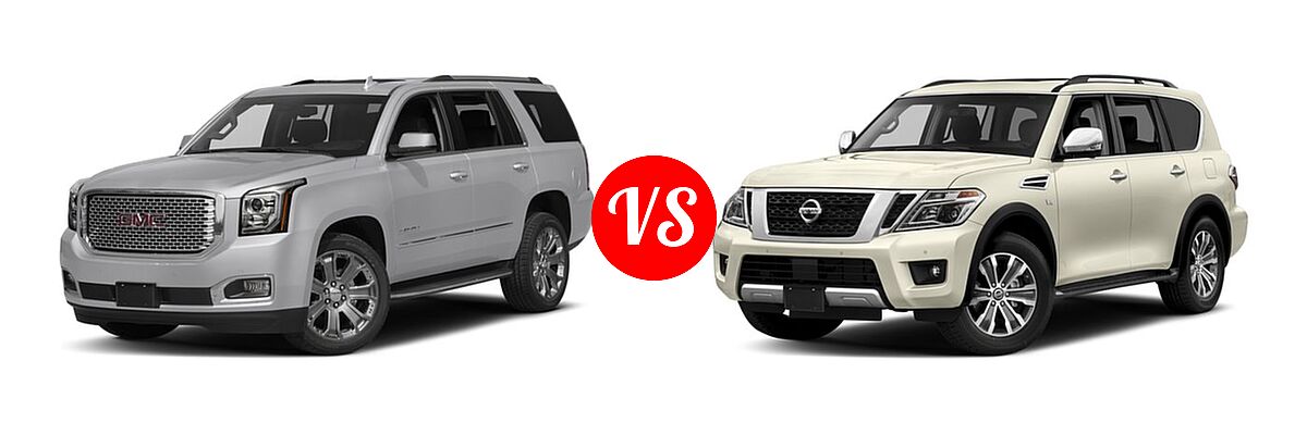 2017 GMC Yukon SUV Denali vs. 2017 Nissan Armada SUV SL - Front Left Comparison