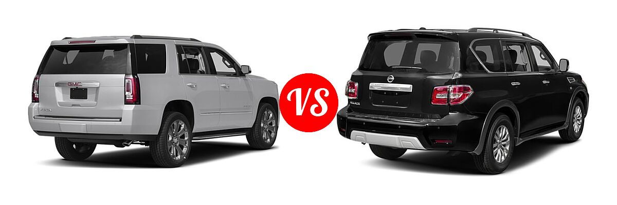 2017 GMC Yukon SUV Denali vs. 2017 Nissan Armada SUV SV - Rear Right Comparison