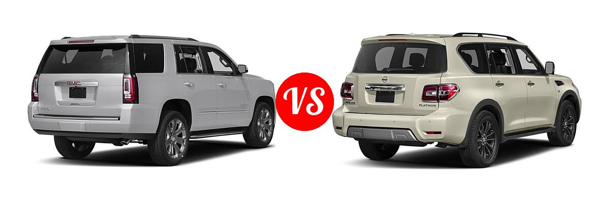 2017 GMC Yukon SUV Denali vs. 2017 Nissan Armada SUV Platinum - Rear Right Comparison