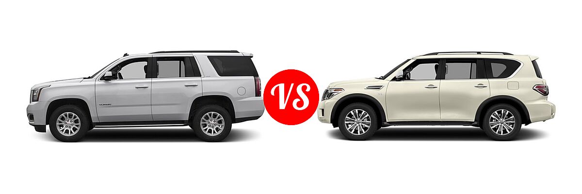 2017 GMC Yukon SUV SLE / SLT vs. 2017 Nissan Armada SUV SL - Side Comparison