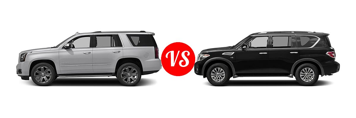 2017 GMC Yukon SUV Denali vs. 2017 Nissan Armada SUV SV - Side Comparison