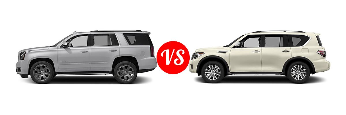 2017 GMC Yukon SUV Denali vs. 2017 Nissan Armada SUV SL - Side Comparison
