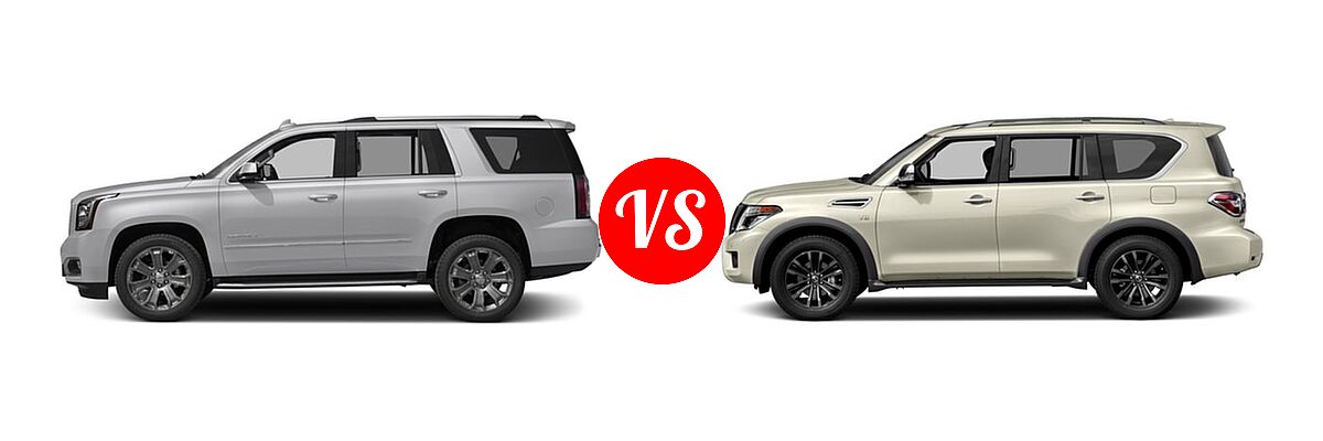 2017 GMC Yukon SUV Denali vs. 2017 Nissan Armada SUV Platinum - Side Comparison