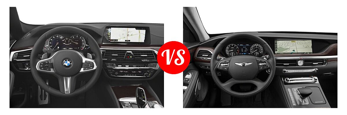 2020 BMW 5 Series M550i Sedan M550i xDrive vs. 2020 Genesis G90 Sedan 3.3T Premium / 5.0L Ultimate - Dashboard Comparison