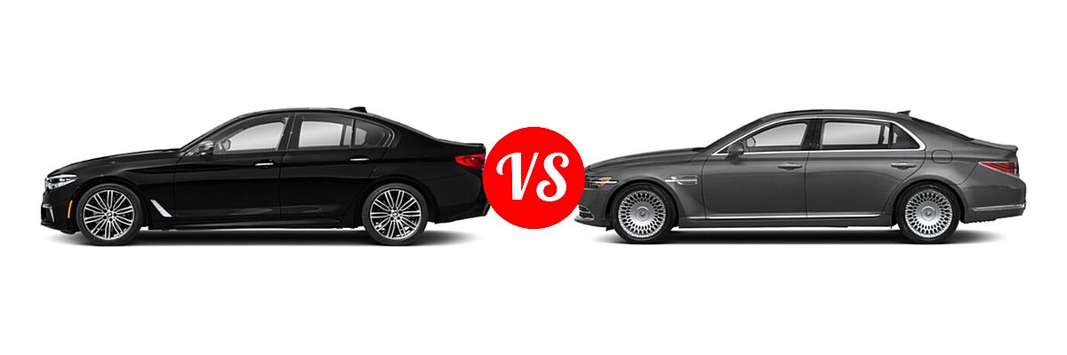 2020 BMW 5 Series M550i Sedan M550i xDrive vs. 2020 Genesis G90 Sedan 3.3T Premium / 5.0L Ultimate - Side Comparison