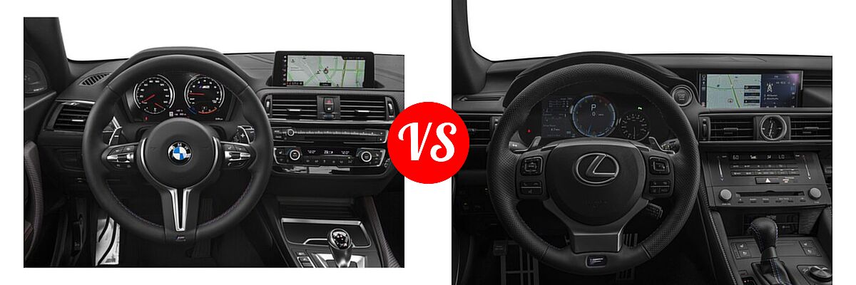 2020 BMW M2 Coupe Competition vs. 2018 Lexus RC F Coupe RWD - Dashboard Comparison