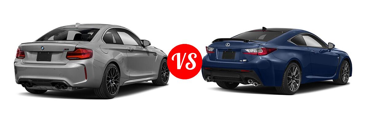 2020 BMW M2 Coupe Competition vs. 2018 Lexus RC F Coupe RWD - Rear Right Comparison