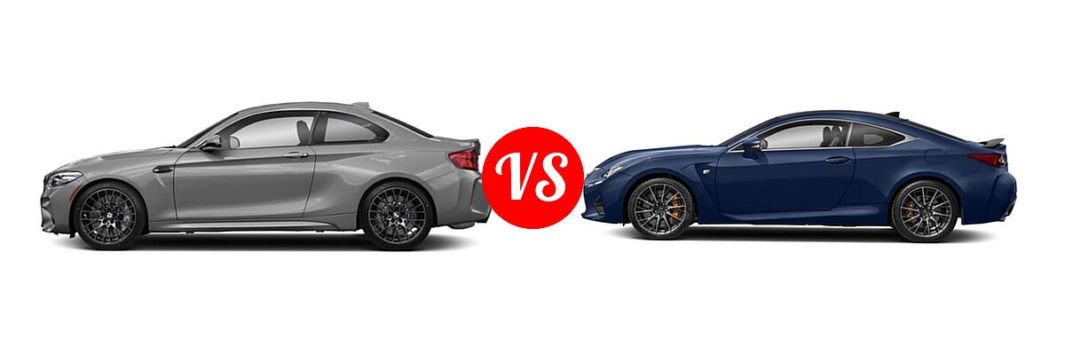 2020 BMW M2 Coupe Competition vs. 2018 Lexus RC F Coupe RWD - Side Comparison