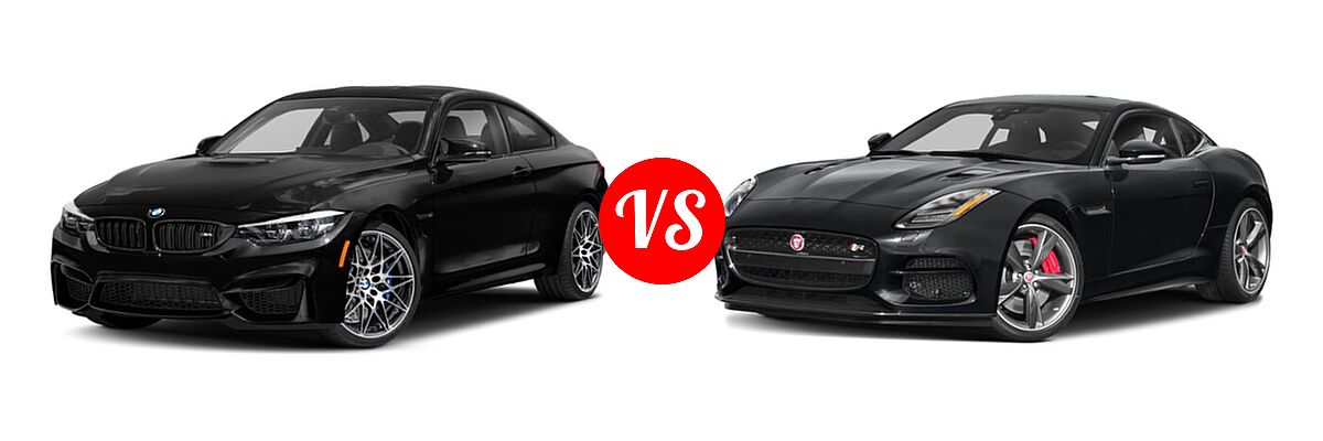 2020 BMW M4 Coupe Coupe vs. 2018 Jaguar F-TYPE Coupe R-Dynamic - Front Left Comparison
