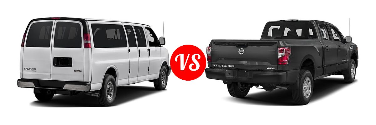 2017 GMC Savana Van LS / LT vs. 2017 Nissan Titan XD Pickup S - Rear Right Comparison