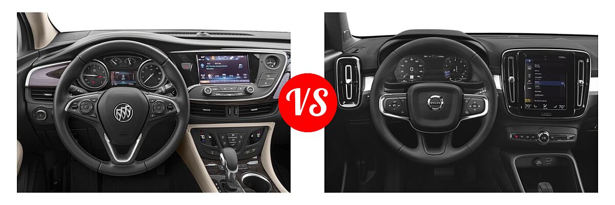 2020 Buick Envision SUV Essence / FWD 4dr / Preferred / Premium / Premium II vs. 2019 Volvo XC40 SUV Momentum / R-Design - Dashboard Comparison