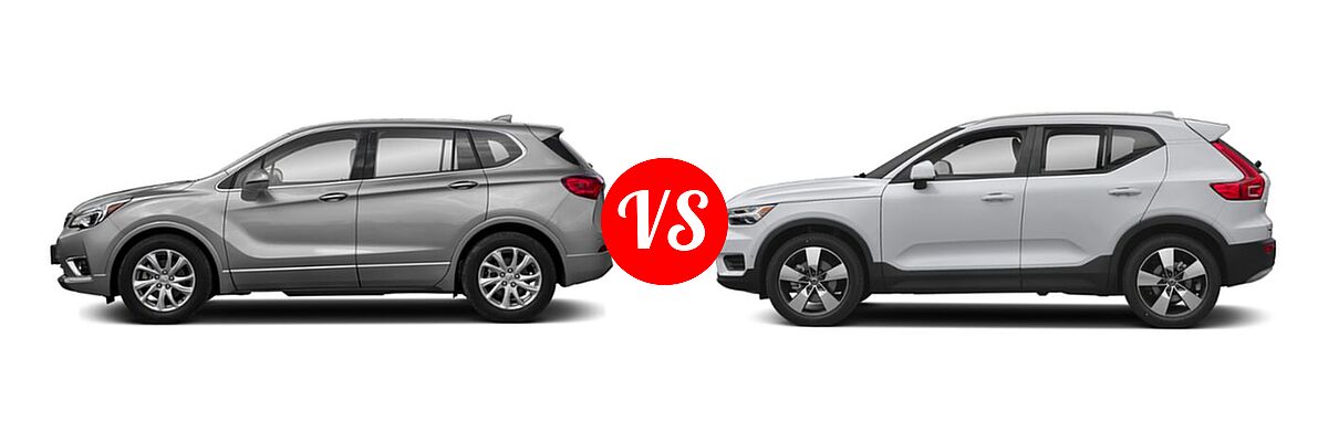 2020 Buick Envision SUV Essence / FWD 4dr / Preferred / Premium / Premium II vs. 2019 Volvo XC40 SUV Momentum / R-Design - Side Comparison