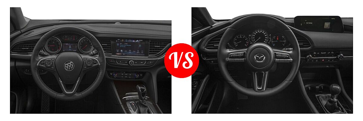 2020 Buick Regal Sportback Hatchback 4dr Sdn FWD / Avenir / Essence / GS / Preferred vs. 2020 Mazda 3 Hatchback w/Preferred Pkg - Dashboard Comparison