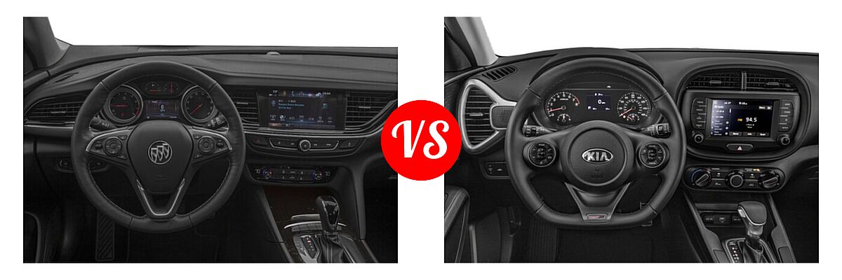 2020 Buick Regal Sportback Hatchback 4dr Sdn FWD / Avenir / Essence / GS / Preferred vs. 2020 Kia Soul Hatchback GT-Line - Dashboard Comparison