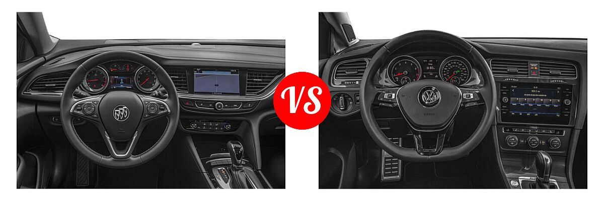 2020 Buick Regal TourX Wagon 5dr Wgn AWD / Essence / Preferred vs. 2019 Volkswagen Golf Alltrack Wagon Manual / S / SE / SEL - Dashboard Comparison