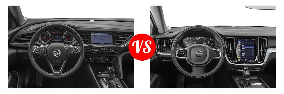 2020 Buick Regal TourX Wagon 5dr Wgn AWD / Essence / Preferred vs. 2021 Volvo V60 Cross Country Wagon T5 AWD - Dashboard Comparison