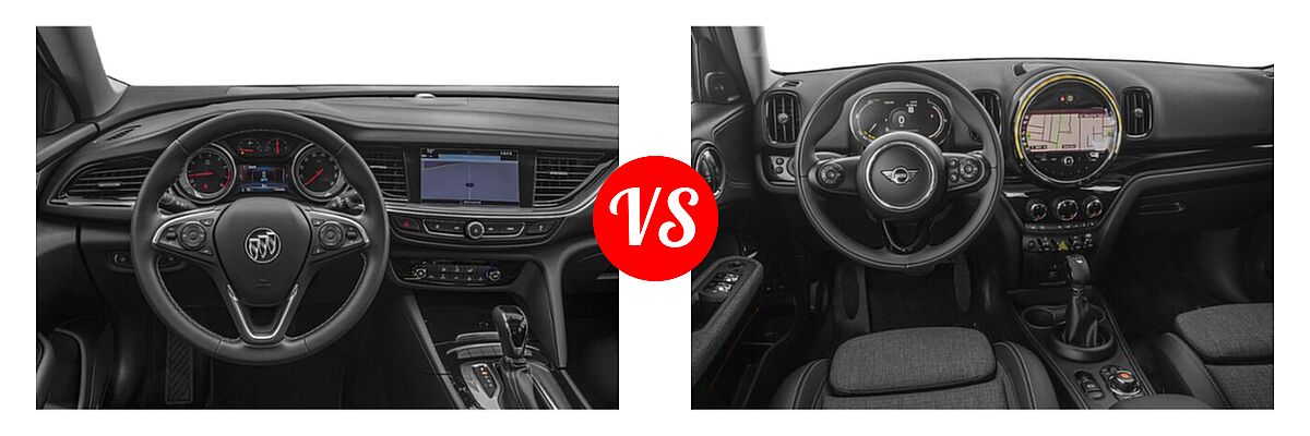 2020 Buick Regal TourX Wagon 5dr Wgn AWD / Essence / Preferred vs. 2022 MINI Countryman Wagon Electric Cooper SE - Dashboard Comparison