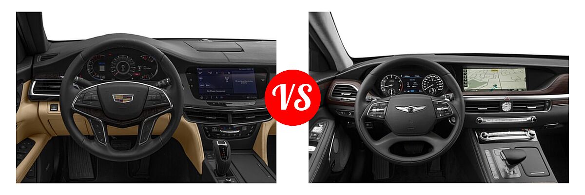 2020 Cadillac CT6 Sedan Luxury / Platinum / Premium Luxury vs. 2020 Genesis G90 Sedan 3.3T Premium / 5.0L Ultimate - Dashboard Comparison