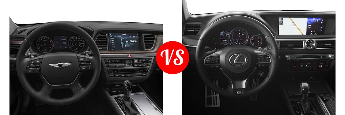 2017 Genesis G80 Sedan 5.0L Ultimate vs. 2017 Lexus GS 200t Sedan GS 350 F Sport - Dashboard Comparison
