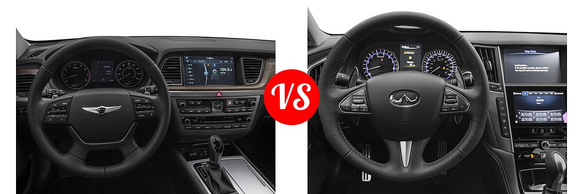 2017 Genesis G80 Sedan 5.0L Ultimate vs. 2017 Infiniti Q50 Red Sport 400 Sedan Red Sport 400 - Dashboard Comparison