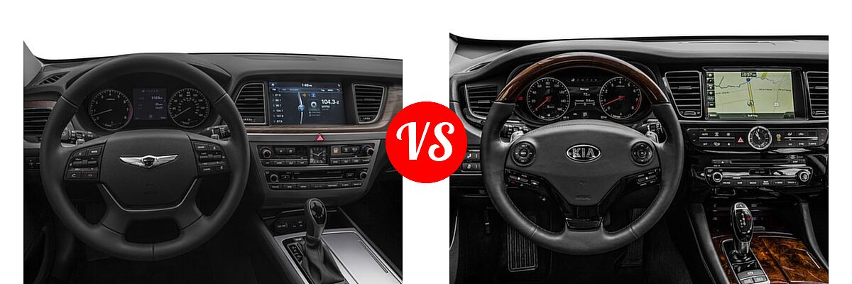 2017 Genesis G80 Sedan 5.0L Ultimate vs. 2017 Kia K900 Sedan Luxury - Dashboard Comparison