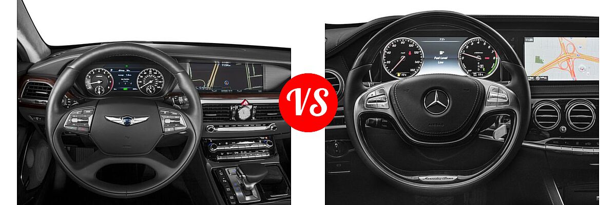 2017 Genesis G90 Sedan 3.3T Premium / 5.0L Ultimate vs. 2017 Mercedes-Benz S-Class Sedan Hybrid S 550e Plug-In Hybrid - Dashboard Comparison