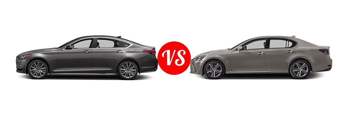2017 Genesis G80 Sedan 5.0L Ultimate vs. 2017 Lexus GS 200t Sedan GS Turbo - Side Comparison