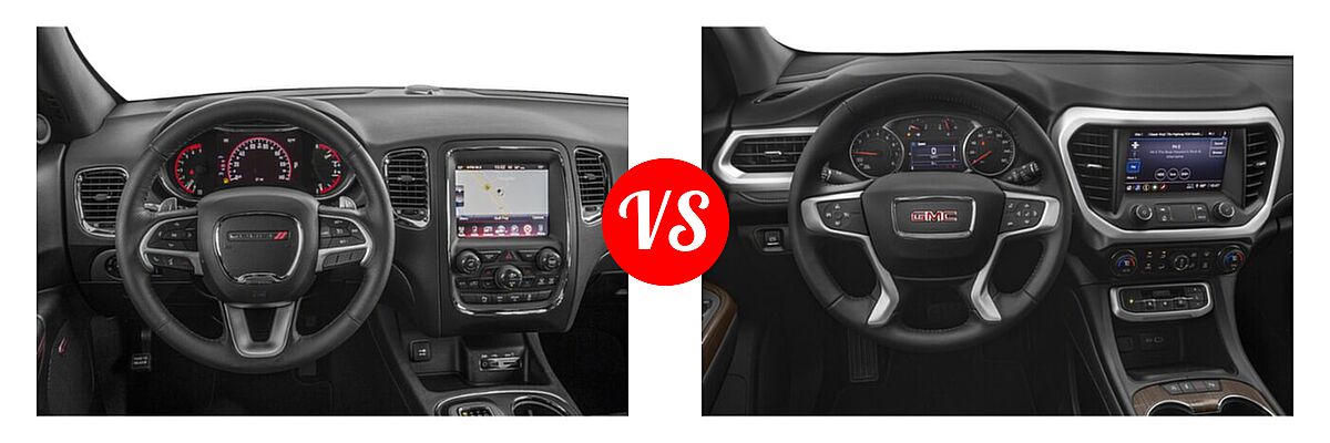 2020 Dodge Durango SUV R/T vs. 2020 GMC Acadia SUV AT4 / Denali / SL / SLE / SLT - Dashboard Comparison