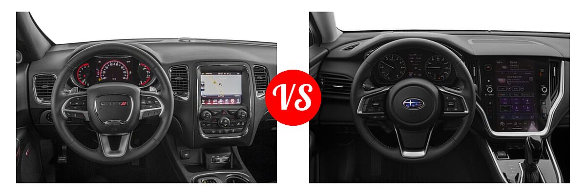 2020 Dodge Durango SUV R/T vs. 2020 Subaru Outback SUV CVT / Limited / Limited XT / Onyx Edition XT / Premium / Touring / Touring XT - Dashboard Comparison