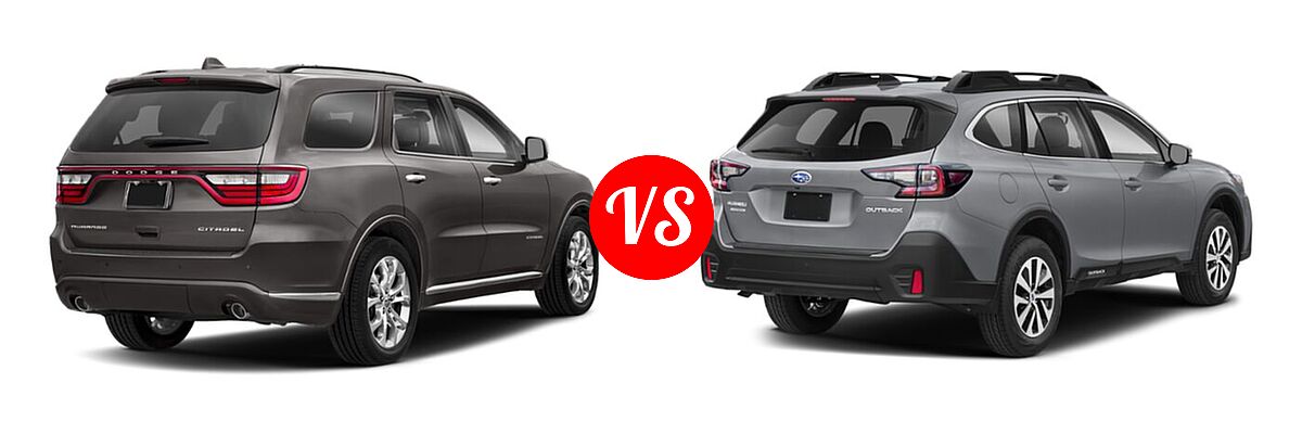 2020 Dodge Durango SUV Citadel / Citadel Anodized Platinum vs. 2020 Subaru Outback SUV CVT / Limited / Limited XT / Onyx Edition XT / Premium / Touring / Touring XT - Rear Right Comparison