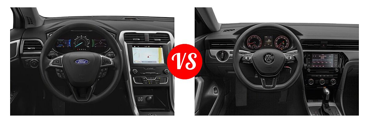 2020 Ford Fusion Sedan S / SE / SEL / Titanium vs. 2020 Volkswagen Passat Sedan 2.0T S / 2.0T SE / 2.0T SEL - Dashboard Comparison