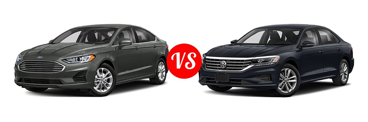 2020 Ford Fusion Sedan S / SE / SEL / Titanium vs. 2020 Volkswagen Passat Sedan 2.0T S / 2.0T SE / 2.0T SEL - Front Left Comparison